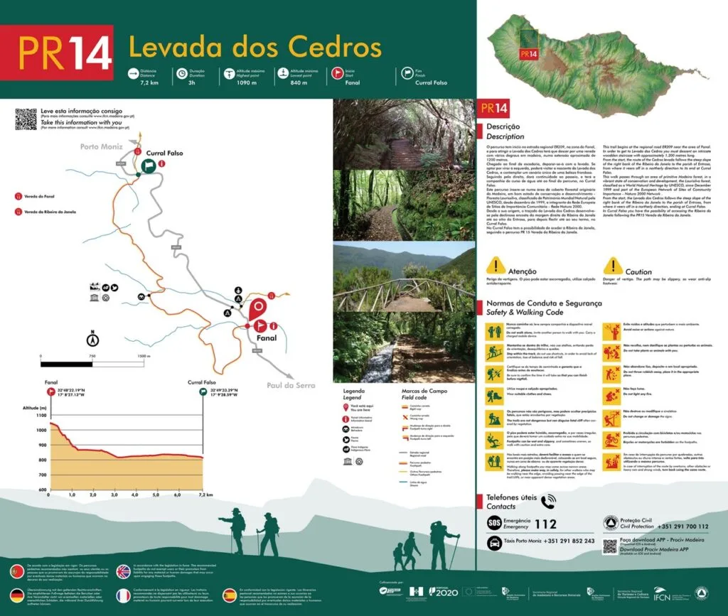 plattegrond wandeling madeira pr14